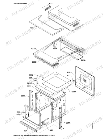 Взрыв-схема плиты (духовки) Therma BOA DELTA TRONIC-E3 - Схема узла Housing 001